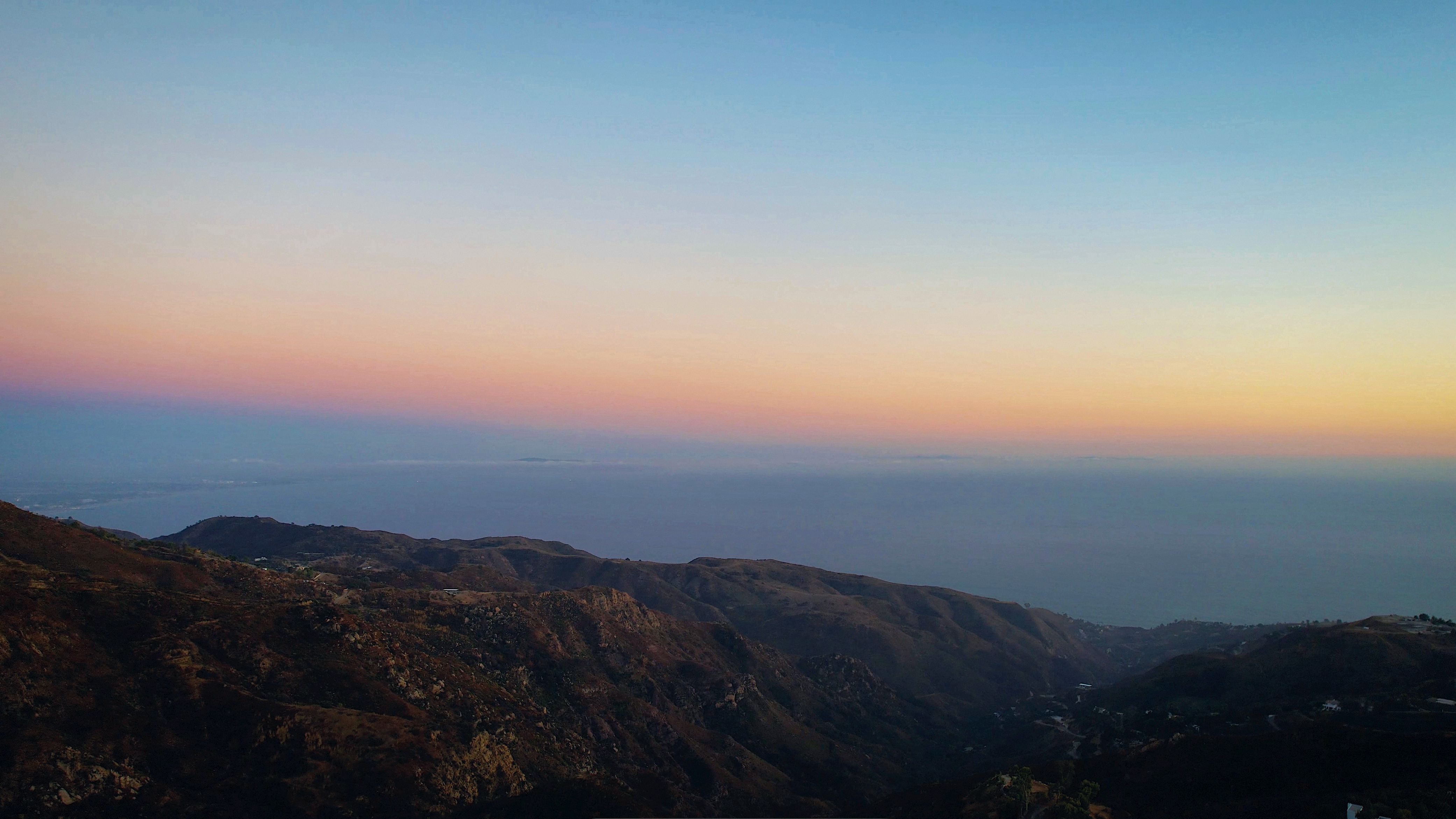 SKYSPECS Digital aerial landscape photograph of Malibu canyon ridgelines and mountain atmosphere